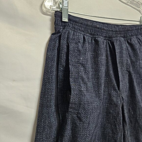 Lululemon Elastic Drawstring Waist Men Shorts Size M Black/Gray Unlined - Picture 3 of 15